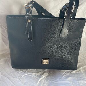 Dooney & Bourke Black Pebble Leather - Small Hanna Tote